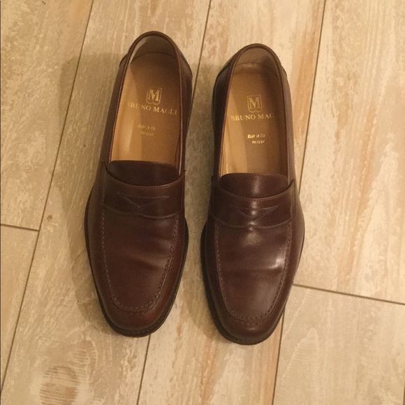 EUC Bruno magli ivy penny loafers, rust/brown, Men’s Size 8 - Picture 3 of 12